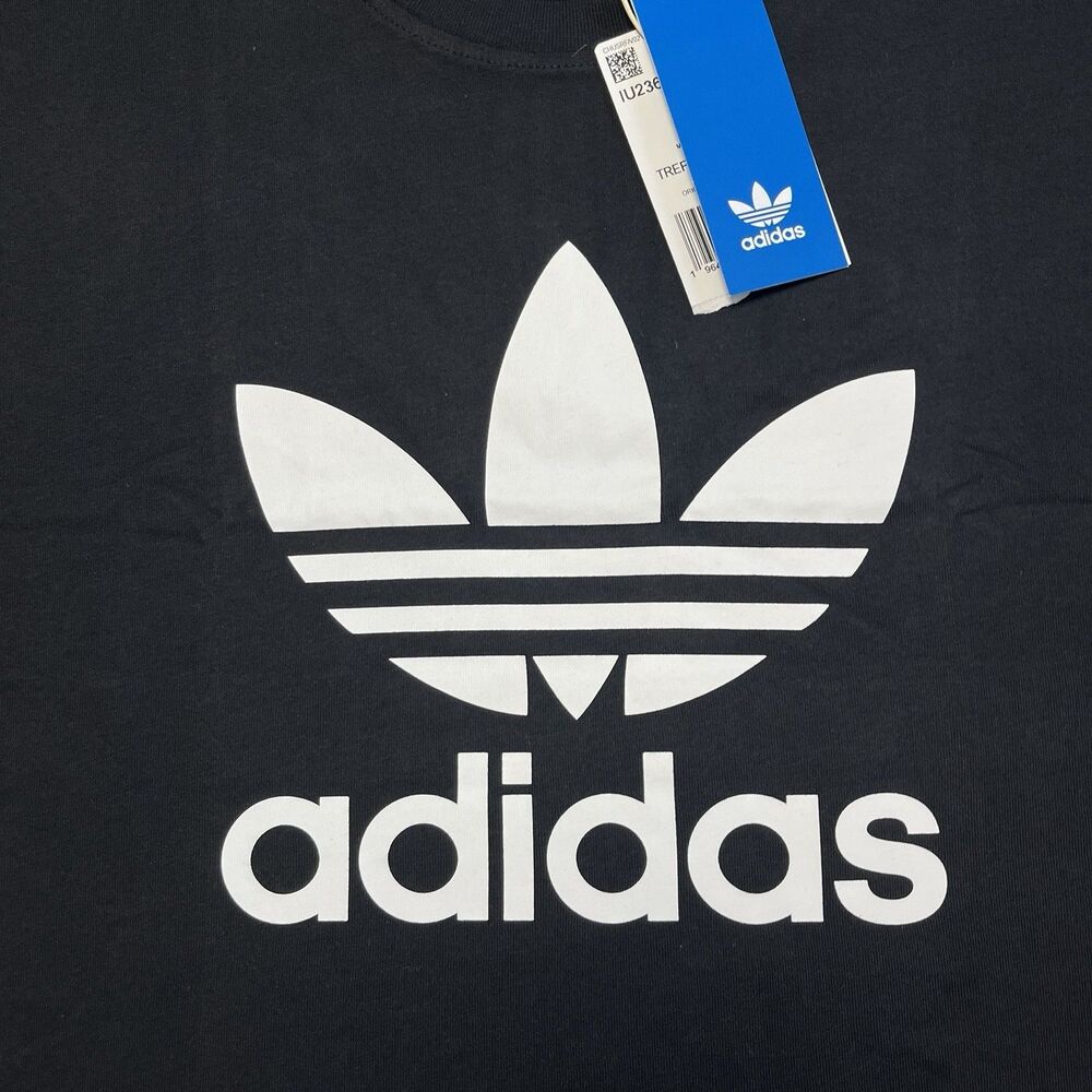 Adidas Originals Trefoil Logo Men's‎ Casual T-Shirt Black Size M - Picture 4 of 8